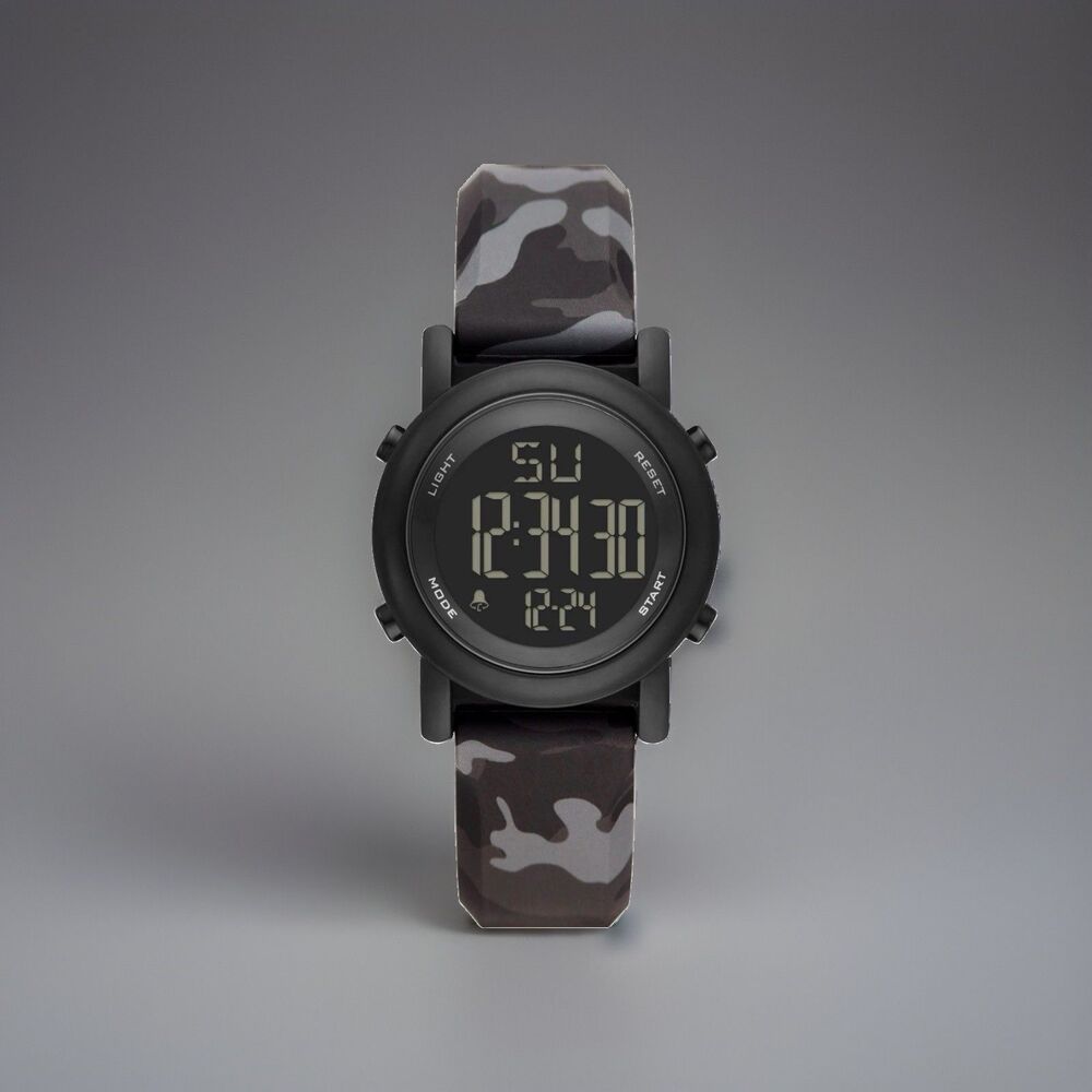 George Mens Digital Sport Watch-Gunmetal Case & Camo Strap-FMDOGE030-NEW